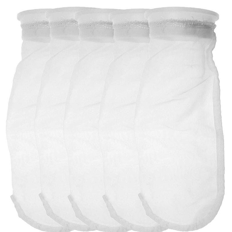Honritone Nylon Mesh Filter Sock Bag 4 Inch Ring 50/100 / 200/300 / 400 Micron - by 15 Inch Long â€“ 5 Pack (400 Micron - 4 Inch Ring) - Image 1